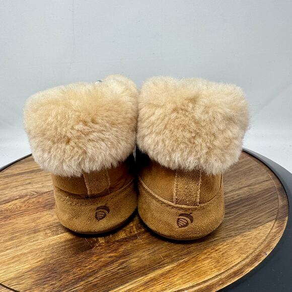 Acorn Oh Ewe Bootie Slippers Women's Brown Suede Sheepskin Size 10 - Picture 5 of 11